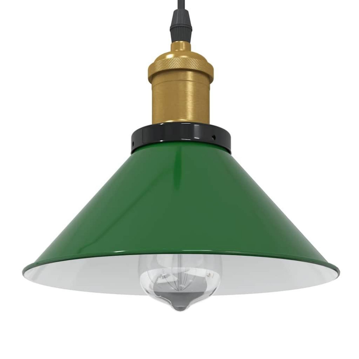 VIDAXL Lampe suspendue reglable hauteur E27 vert brillant Ø 22cm metal