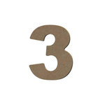 GOMILLE Chiffre 3 en bois MDF à décorer - 8 cm