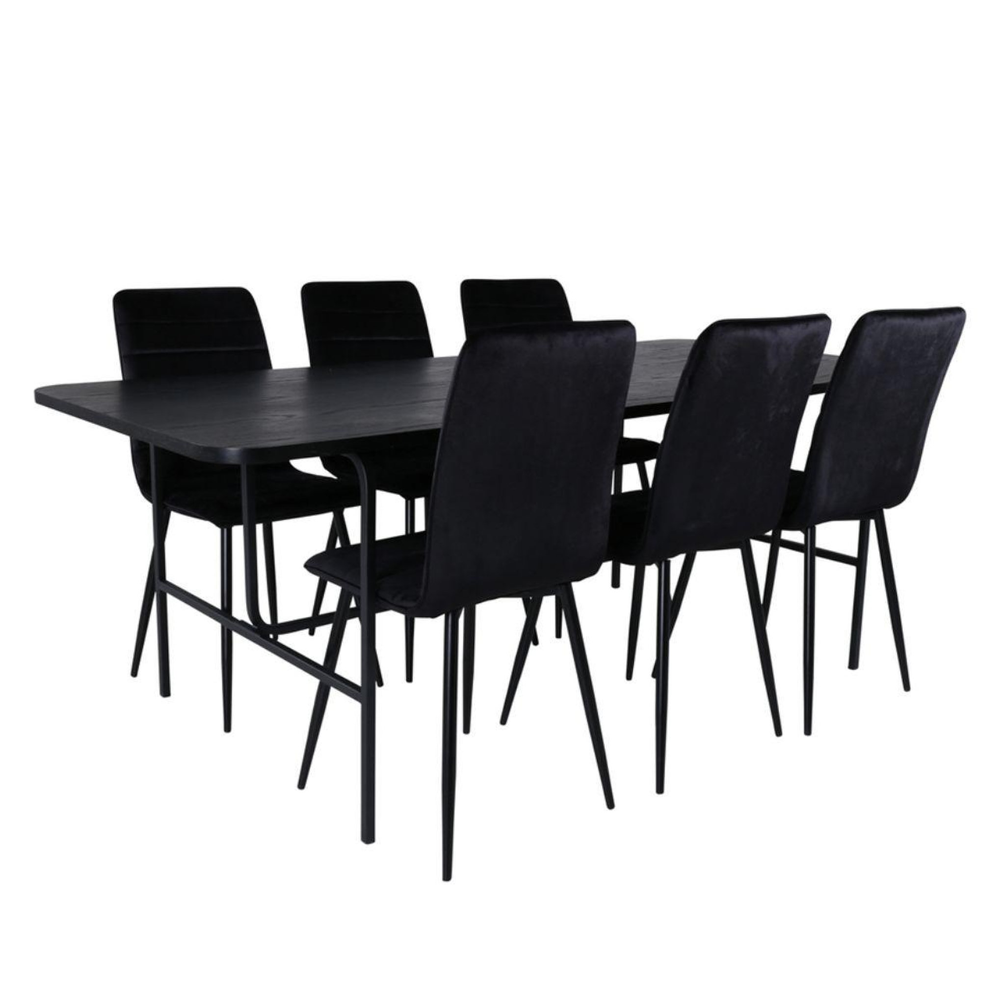 Paris Prix Ensemble table à manger & 6 chaises  uno & windu  200cm noir