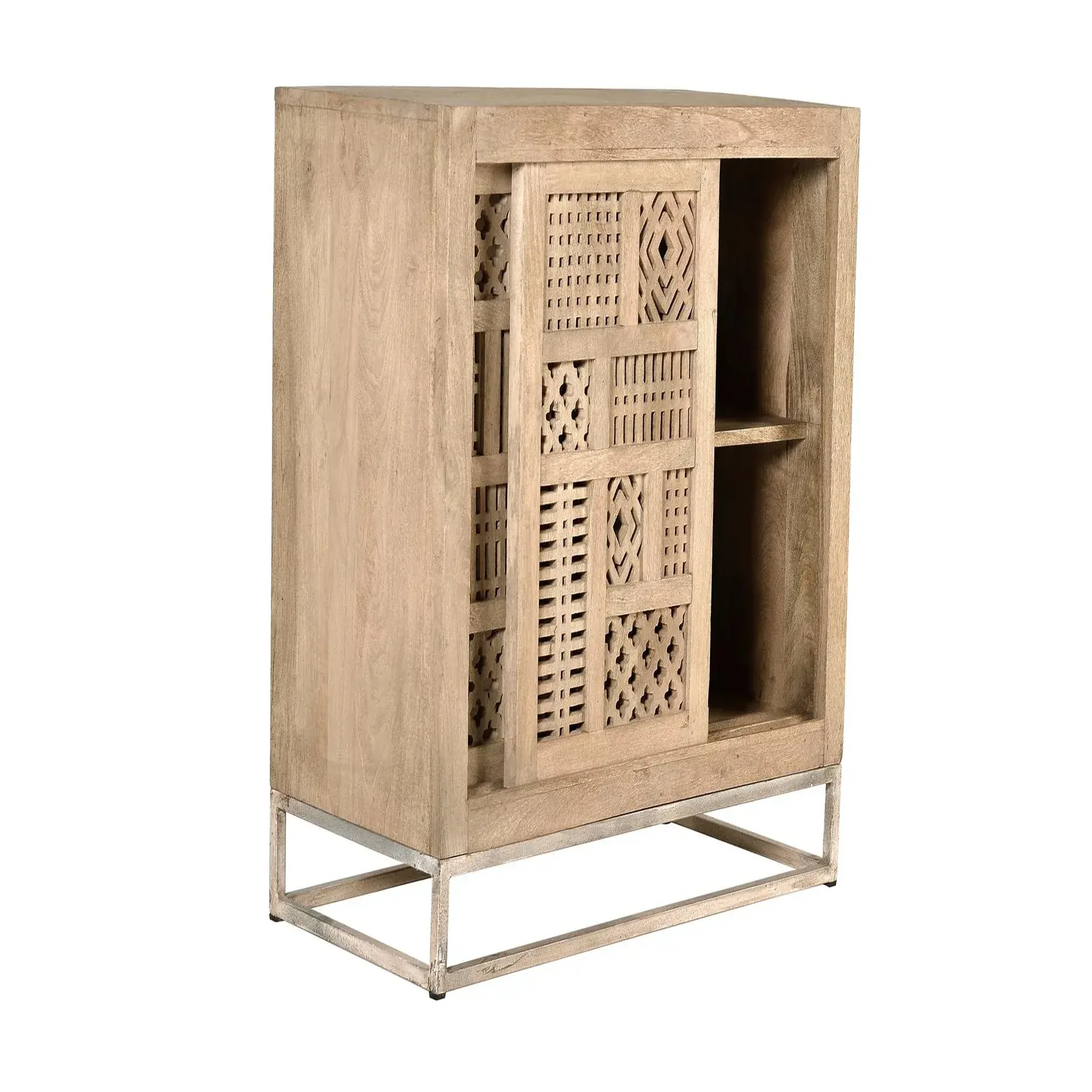 Voir la diapositive 2 : GINER Y COLOMER SL Commode en bois de manguier 90 cm style boho sculpté