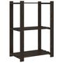 Voir la diapositive 5 : VIDAXL Support de rangement a 3 niveaux noir 60x38x90 cm bois pin