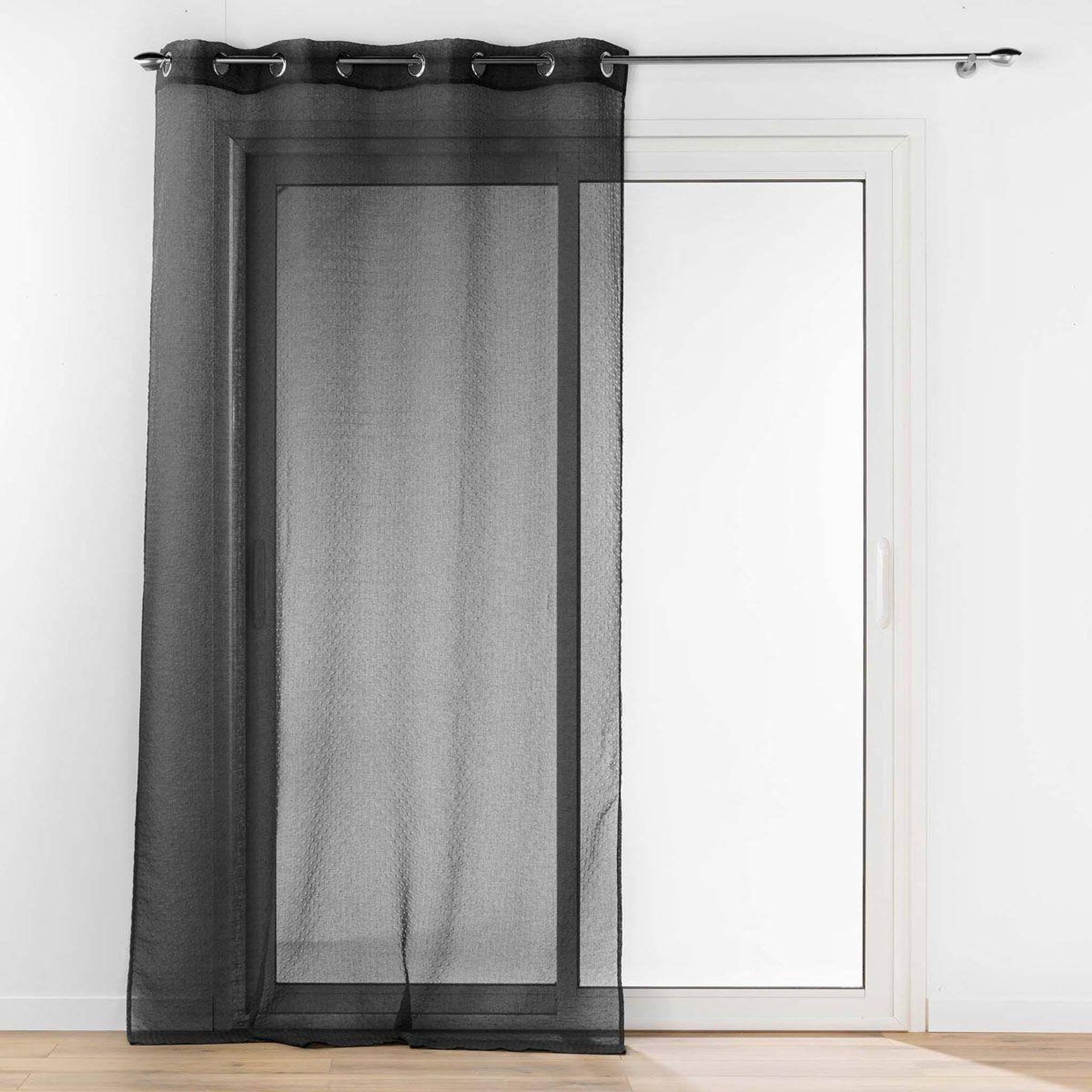 Douceur d'Intérieur Rideau voilage à œillets  amani  140x280cm noir