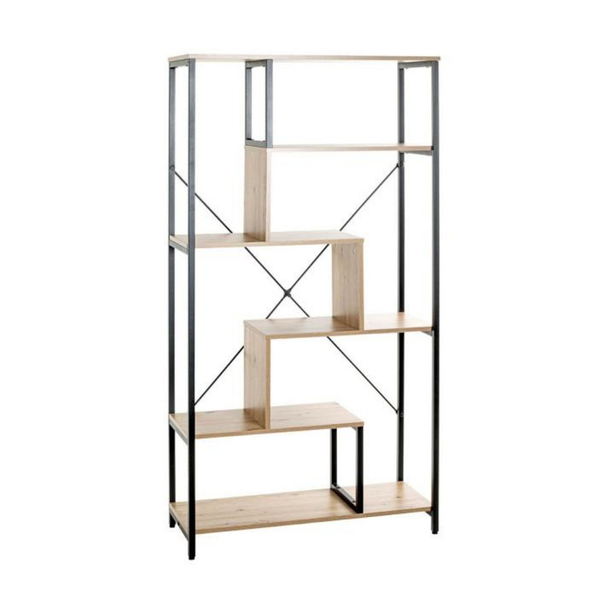 Paris Prix Étagère Bibliothèque  Miranda  163cm Chêne & Noir