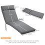 Voir la diapositive 3 : OUTSUNNY Matelas bain de soleil - matelas de transat - coussin de chaise longue - tissu gris foncé