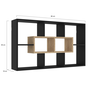 Voir la diapositive 4 : ID MARKET Etagère murale COLETTE avec 8 compartiments noir et effet bois