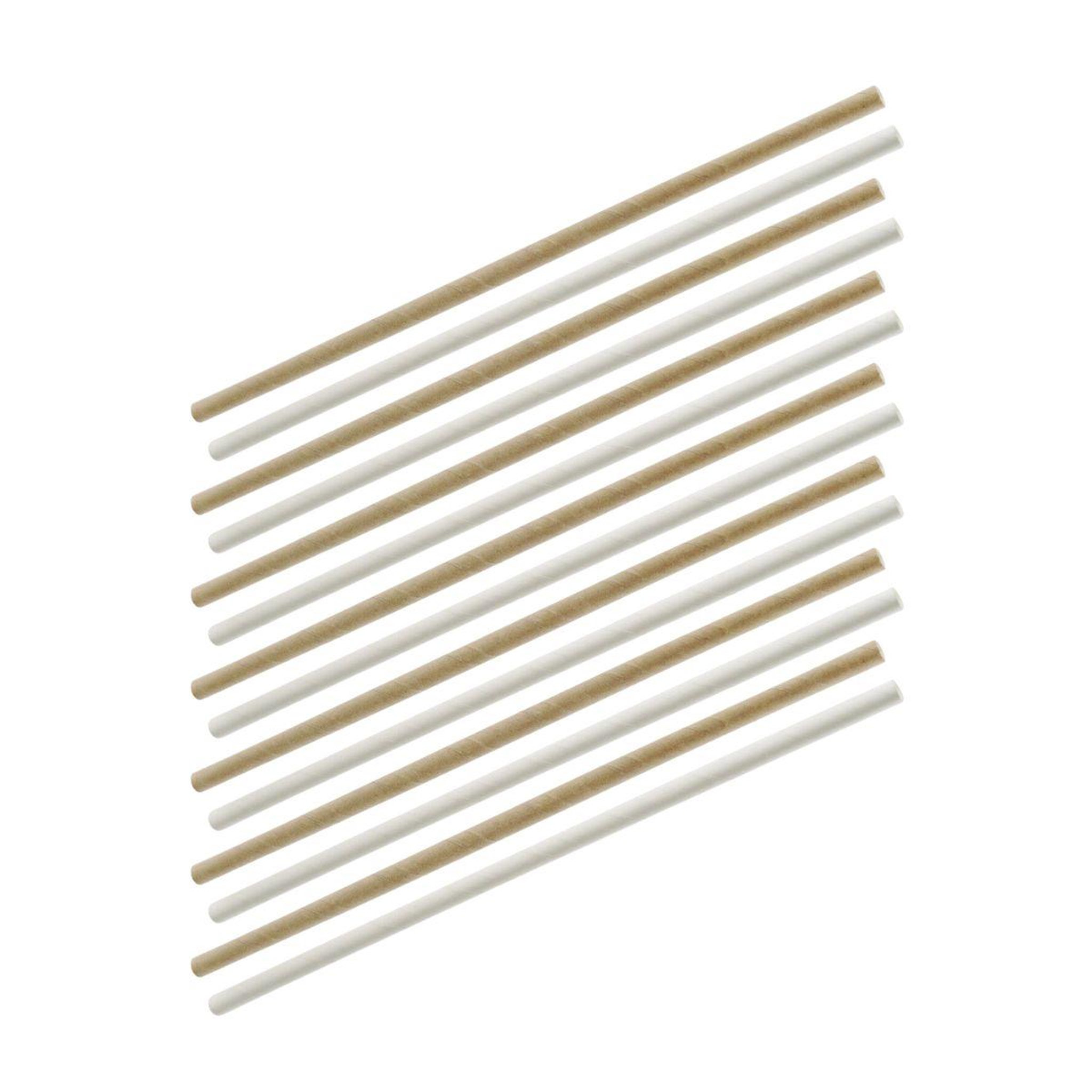 Fackelmann Lot de 60 pailles en papier brun et blanc 24 cm Fackelmann Bar Concept