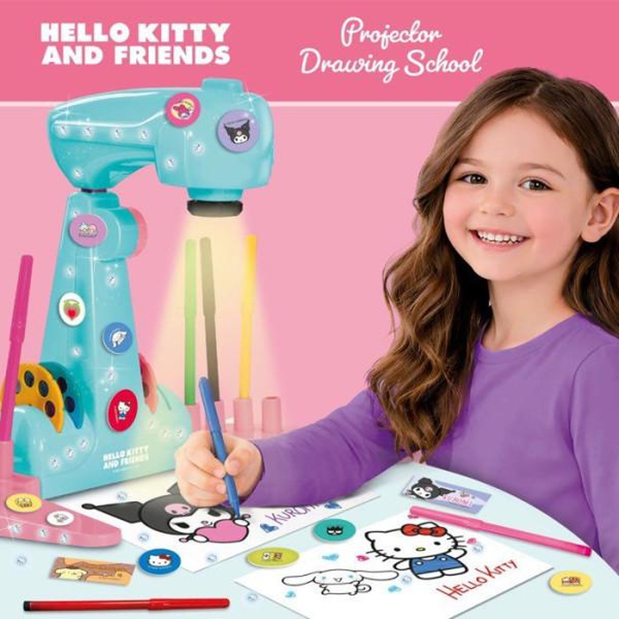Voir la diapositive 2 : LISCIANI GIOCHI Projecteur créatif - LISCIANI - Hello Kitty et ses Amis - LED intégrée - Dessins à tracer