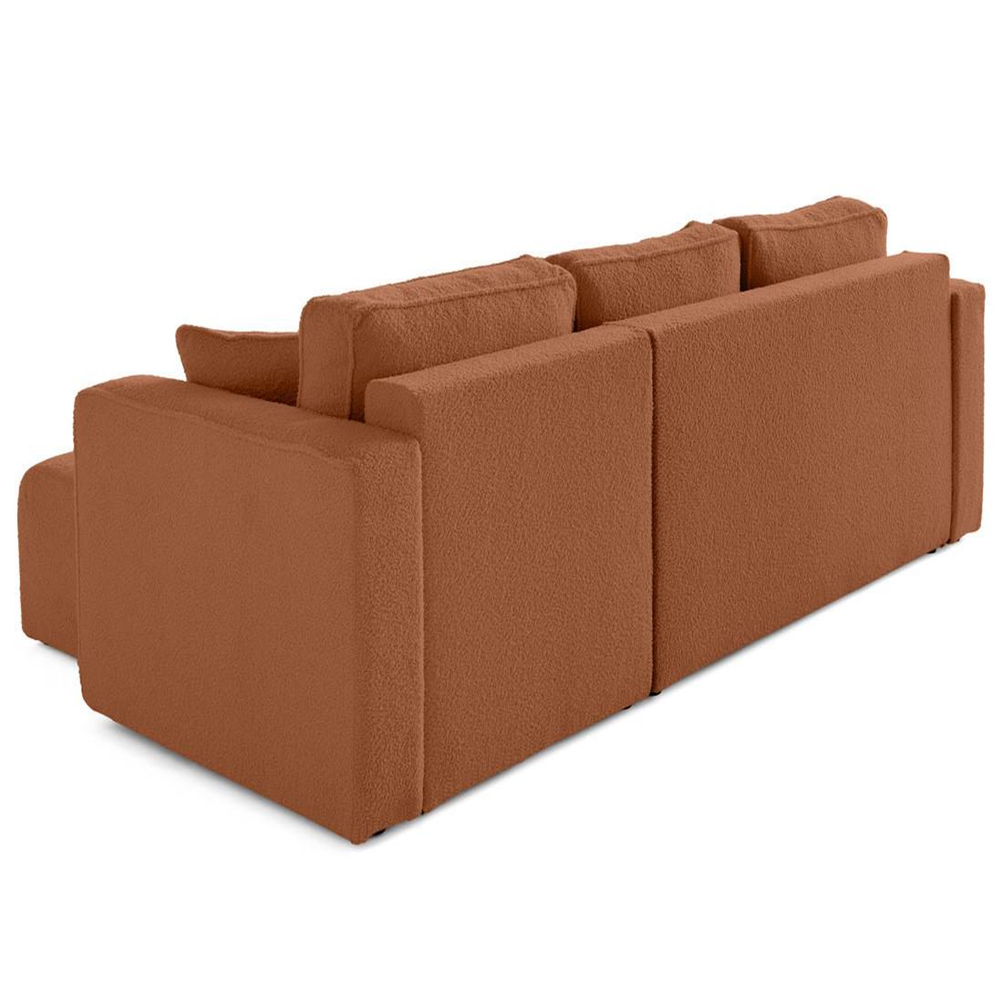 Voir la diapositive 5 : BEST MOBILIER Topaze - canapé d'angle déhoussable réversible 4 places en tissu bouclette