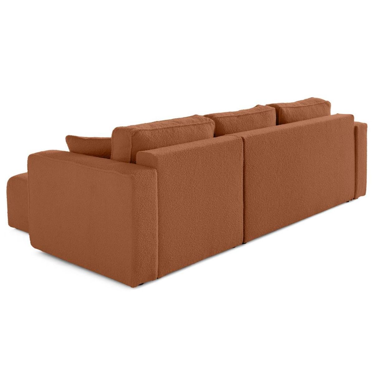 BEST MOBILIER Topaze - canapé d'angle déhoussable réversible 4 places en tissu bouclette