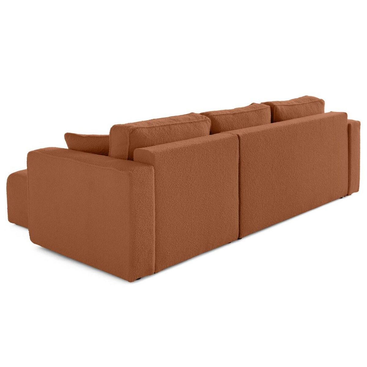 BEST MOBILIER Topaze - canapé d'angle déhoussable réversible 4 places en tissu bouclette