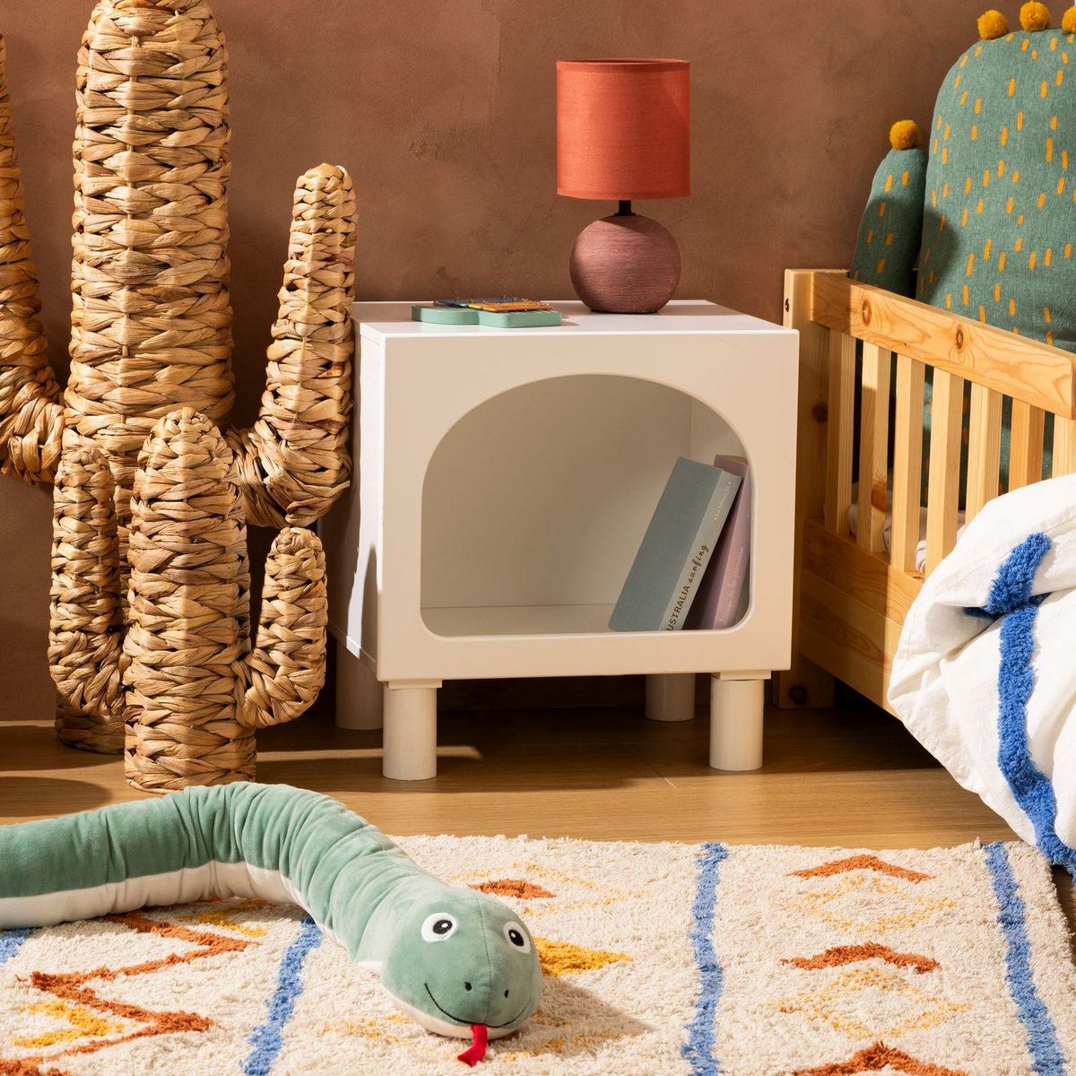 ATMOSPHERA Table de chevet 1 niche en bois TARA - Blanc