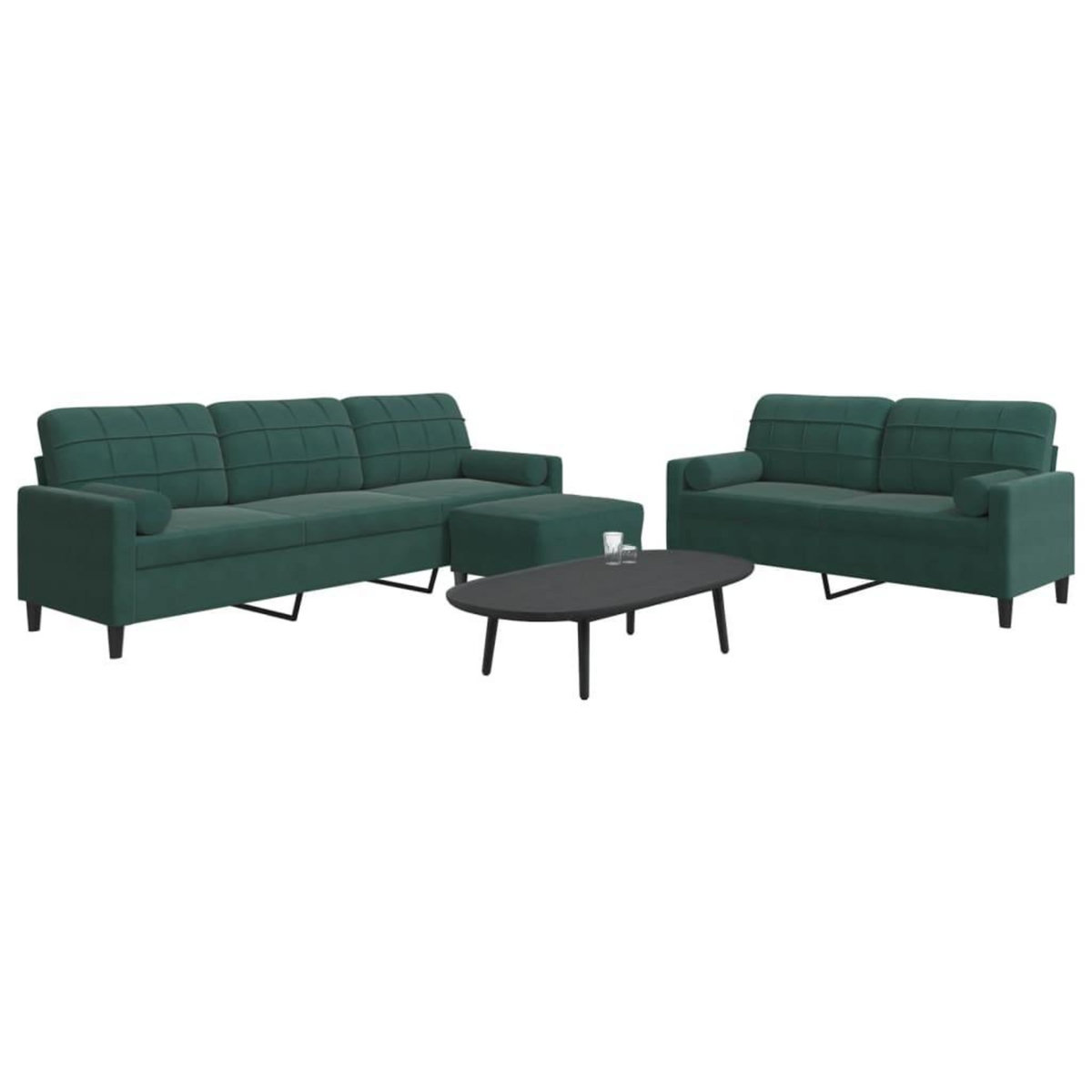 VIDAXL Ensemble de canapes 3 pcs avec coussins et traversins velours
