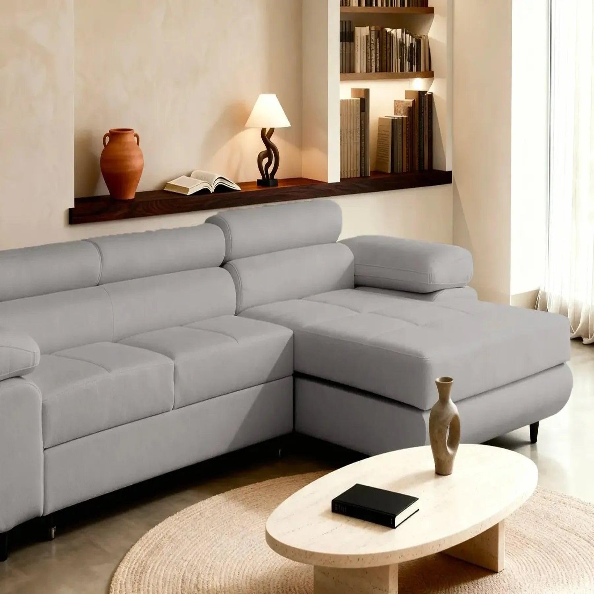 Voir la diapositive 4 : CASANOVA PARIS Charlie - canapé d'angle convertible tissu chiné