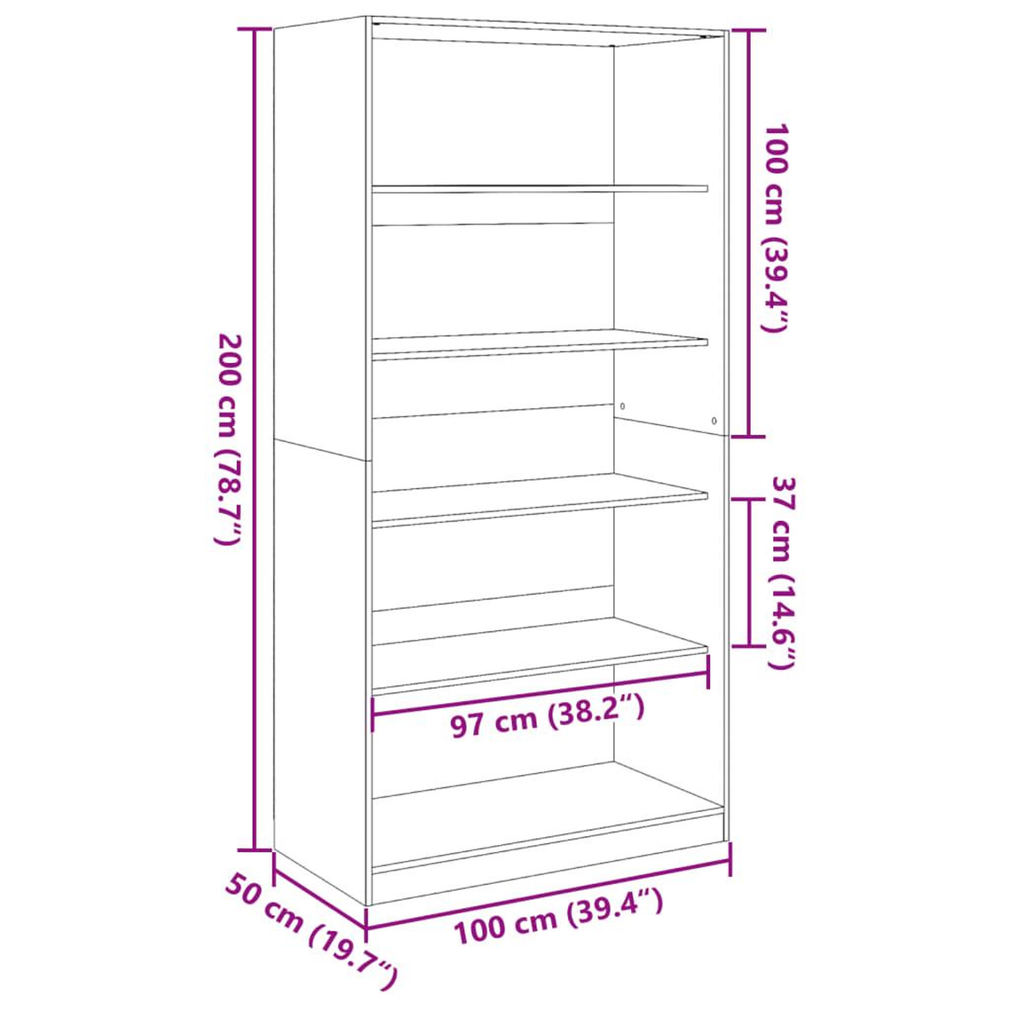 Voir la diapositive 6 : VIDAXL Garde-robe Blanc 100x50x200 cm Bois d'ingenierie