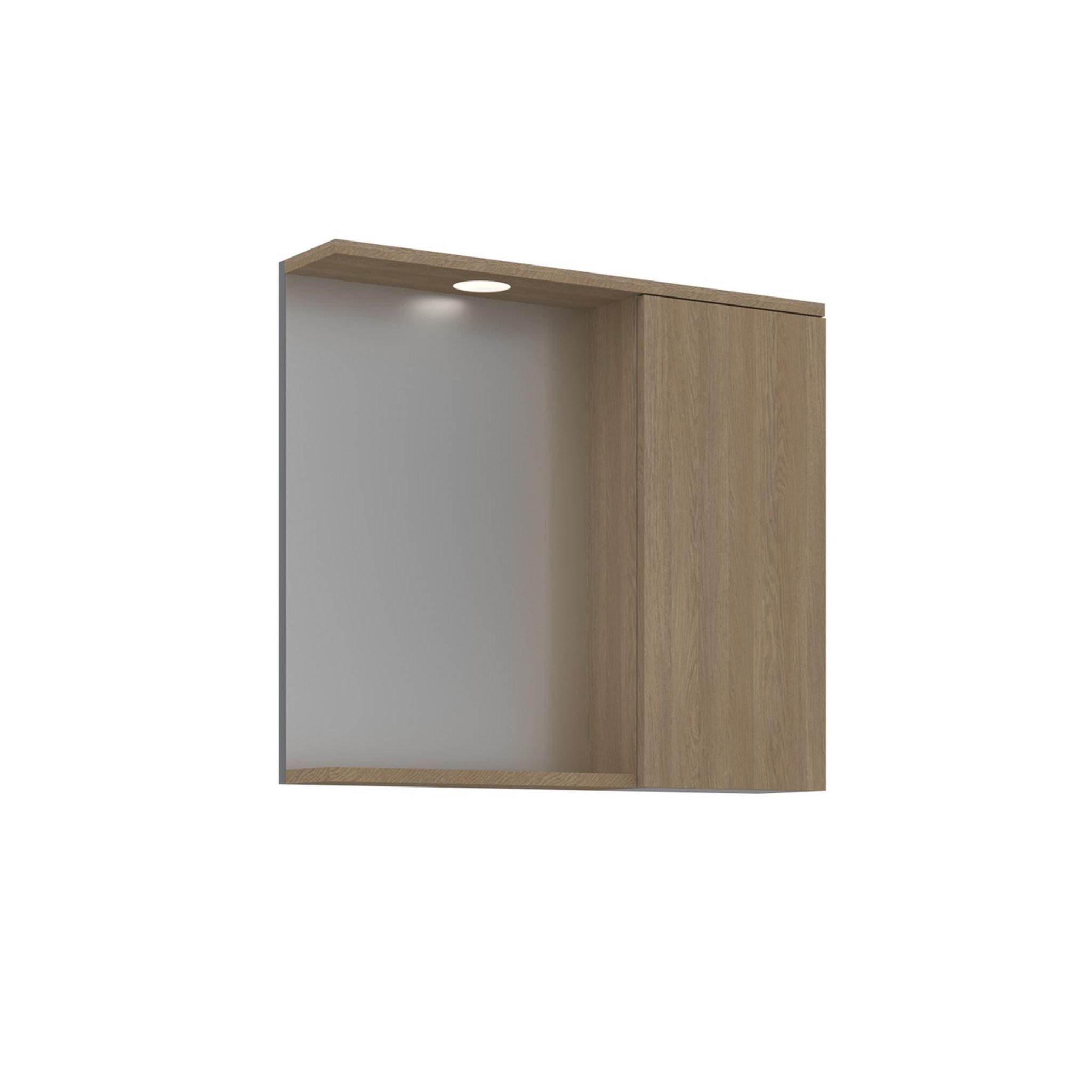 Habitat et Jardin Meuble Salle de Bain avec Miroir  Purus 80  - 75 x 18 x 68 cm - Sonomo Oak