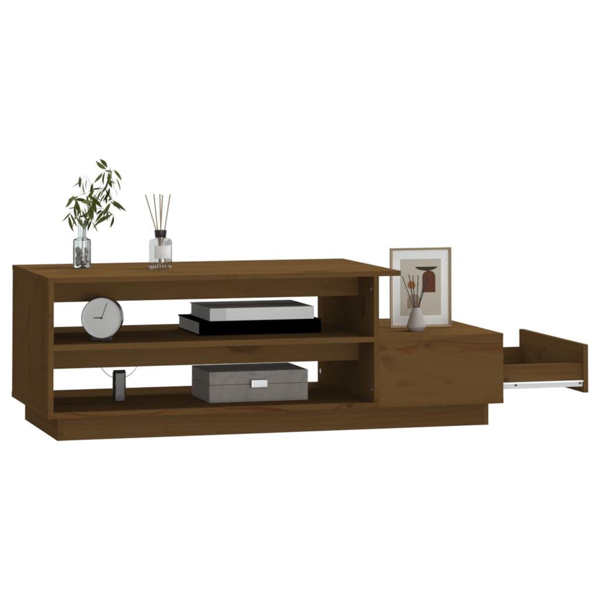Voir la diapositive 4 : VIDAXL Table basse Marron miel 120x50x40,5 cm Bois massif de pin