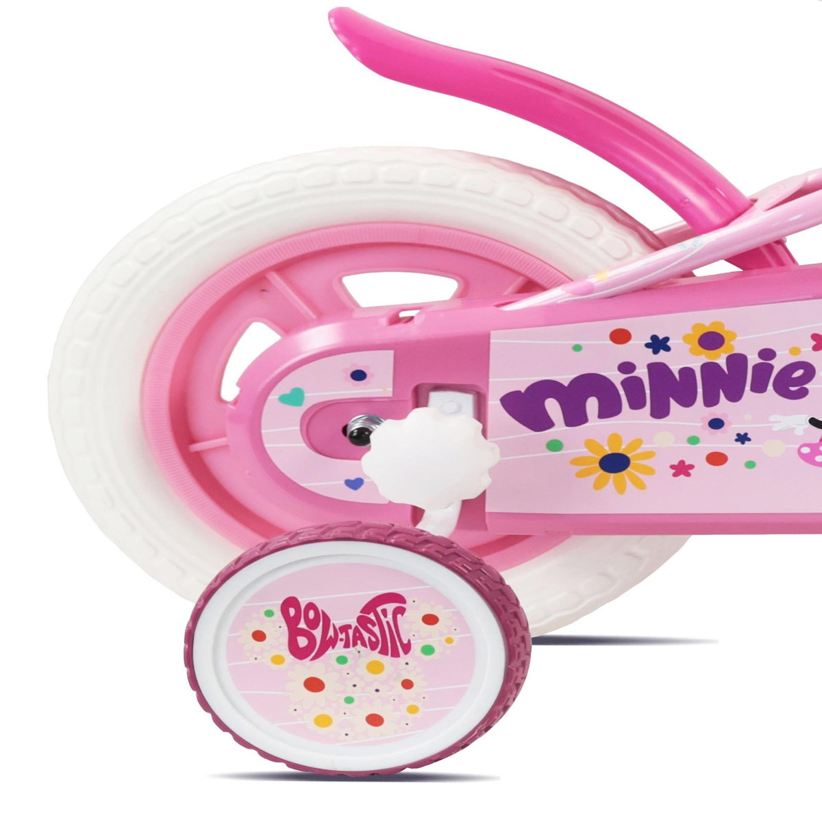 MINNIE Vélo enfant 10'' Minnie / Disney , 2 stabilisateurs amovibles, garde boues et panier avant ! Marque