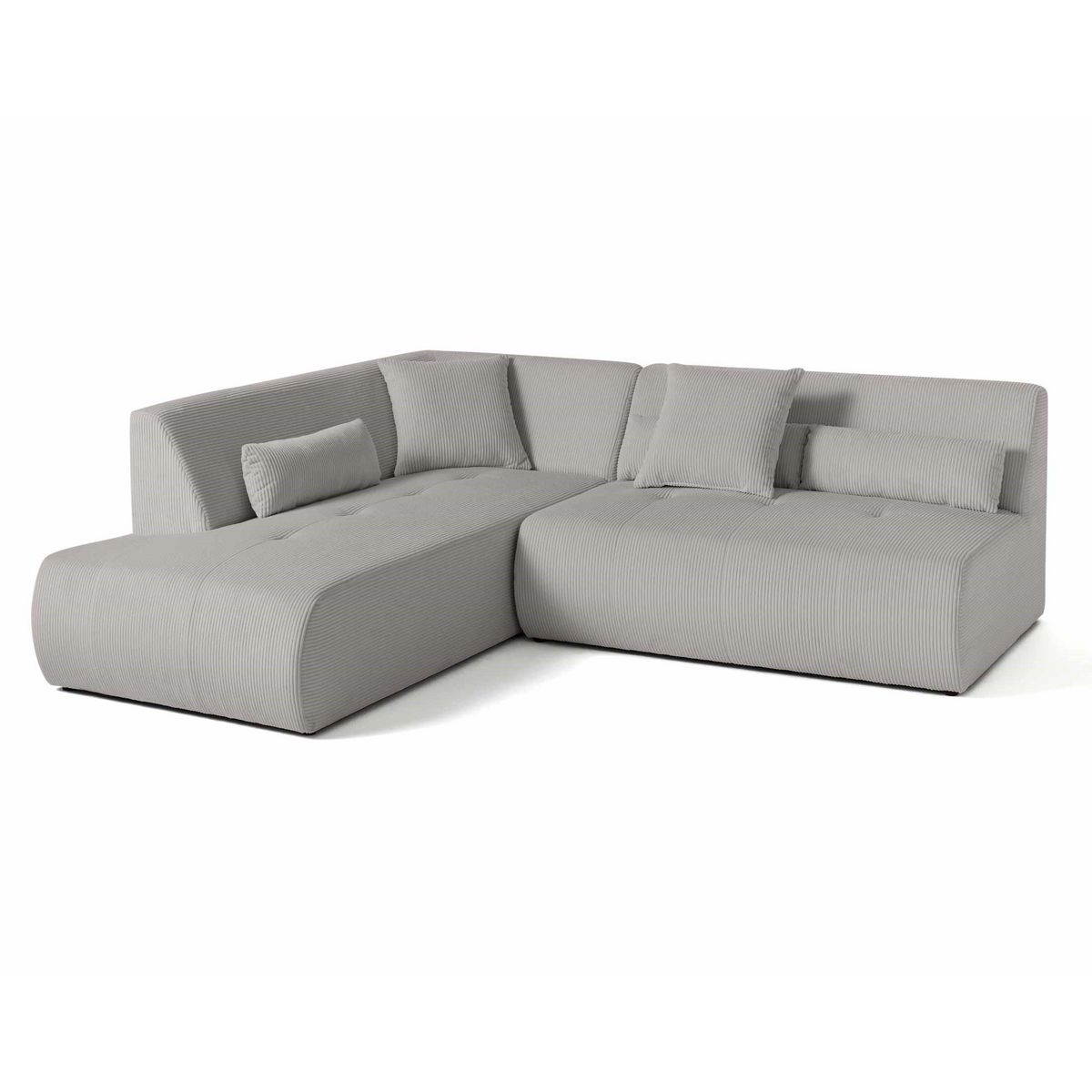 LISA DESIGN Onyx - canapé modulable d'angle gauche - 5 places - en velours côtelé