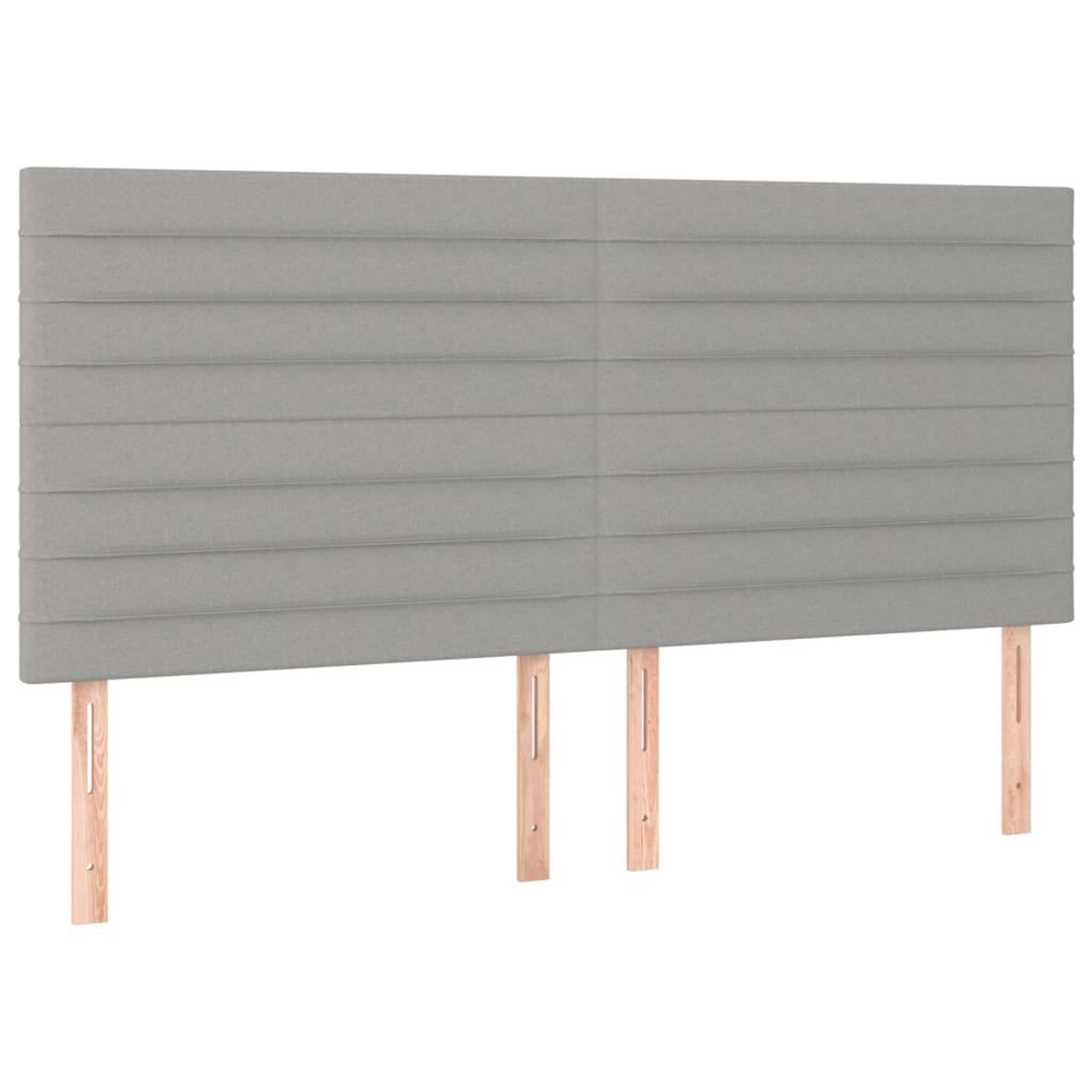 Voir la diapositive 2 : VIDAXL Tetes de lit 4 pcs Gris clair 100x5x78/88 cm Tissu