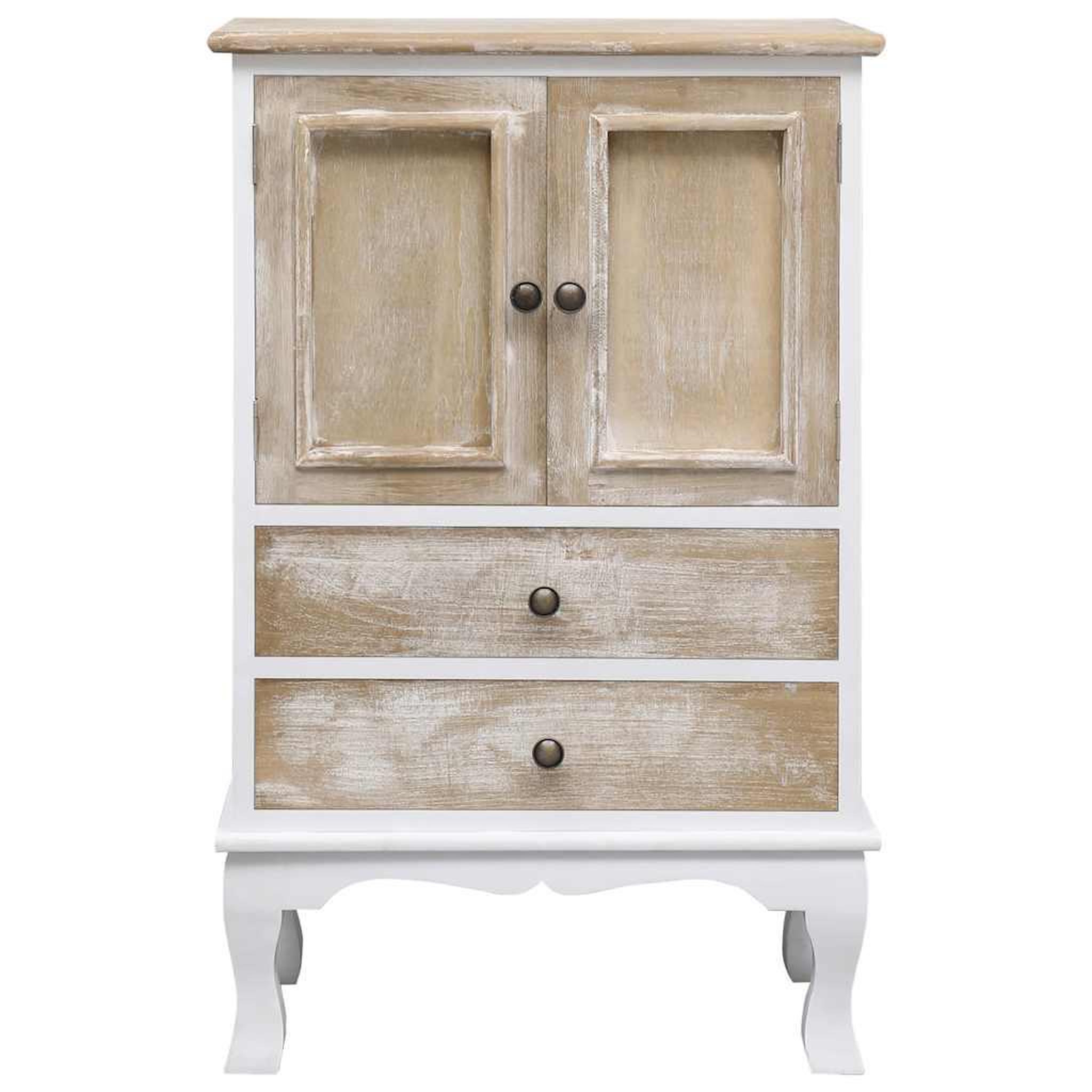 Voir la diapositive 2 : VIDAXL Armoire a tiroirs blanc 50x30x80 cm bois