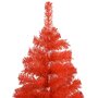 VIDAXL Sapin de Noël artificiel pre-eclaire et support rouge 150cm PVC