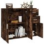 Voir la diapositive 4 : VIDAXL Buffet Chene fume 91x29,5x75 cm Bois d'ingenierie