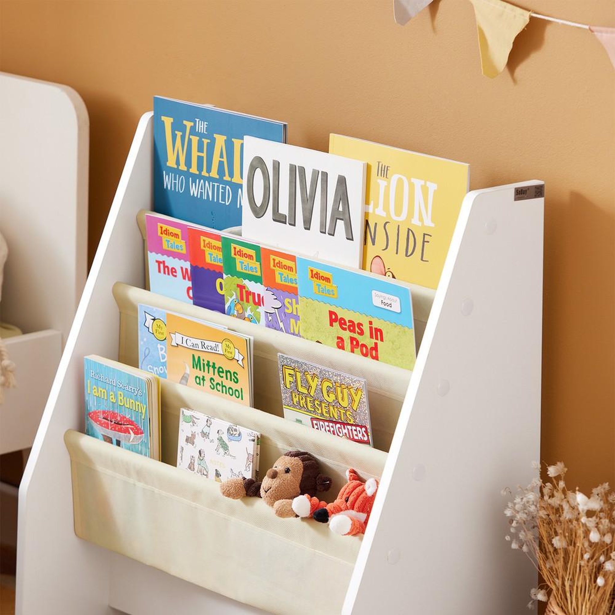 Voir la diapositive 4 : SOBUY SoBuy - Bibliothèque Enfant à 4 compartiments - Moderne - FRG225