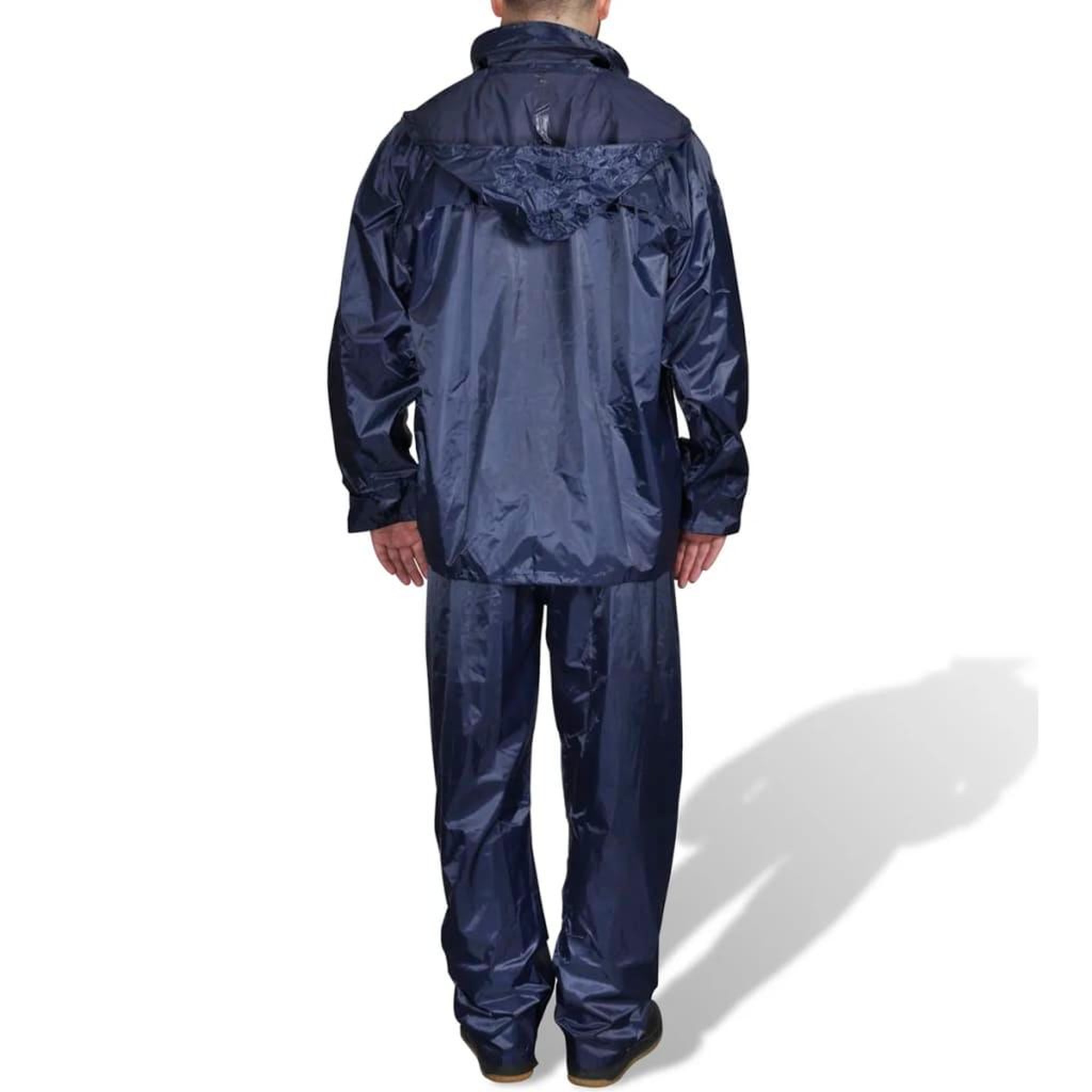 Voir la diapositive 2 : VIDAXL Combinaison de pluie avec capuche 2 pcs Hommes Bleu marine M