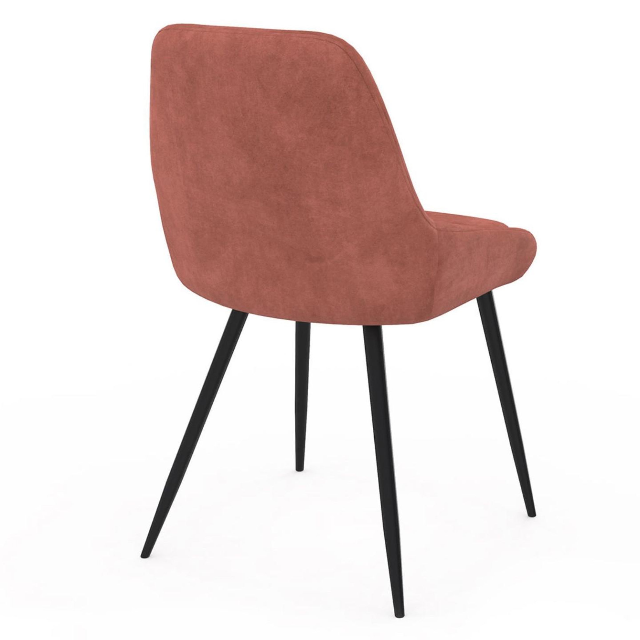 Voir la diapositive 5 : ID MARKET Lot de 4 chaises thalya en velours terracotta avec accoudoirs
