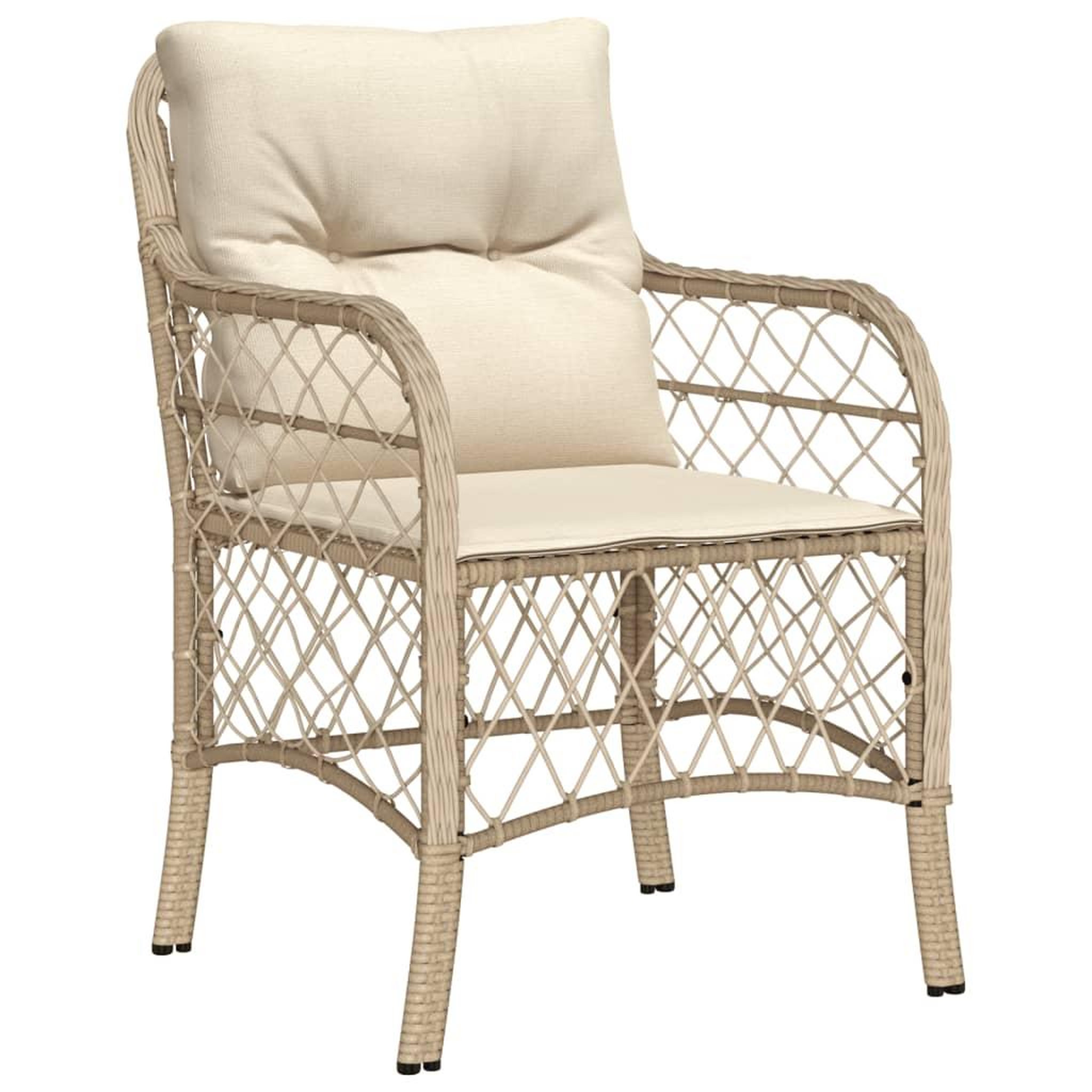Voir la diapositive 3 : VIDAXL Ensemble de bistro 3 pcs avec coussins beige resine tressee