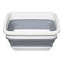 Voir la diapositive 1 : FIVE Bassine Carrée  Rétractable  8L Blanc & Gris