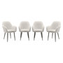 Voir la diapositive 1 : SWEEEK Lot de 4 fauteuils en bouclette et pieds en métal noir mat. Shella L 57 x P 59 x H 84.5
