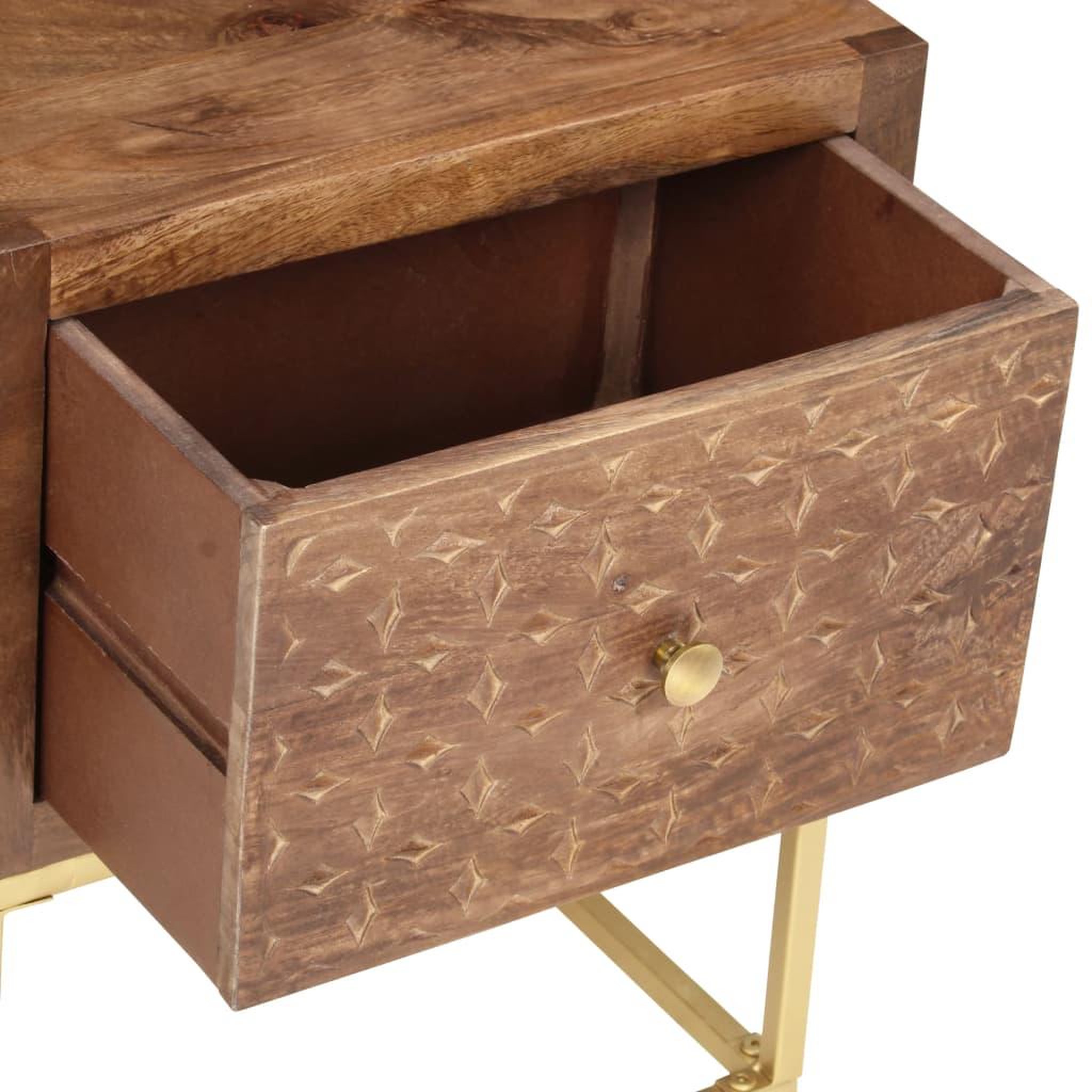 Voir la diapositive 5 : VIDAXL Table de chevet 40 x 30 x 50 cm Bois de manguier massif