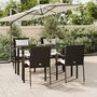 Voir la diapositive 1 : VIDAXL Ensemble a manger de jardin coussins 5pcs Noir Resine tressee