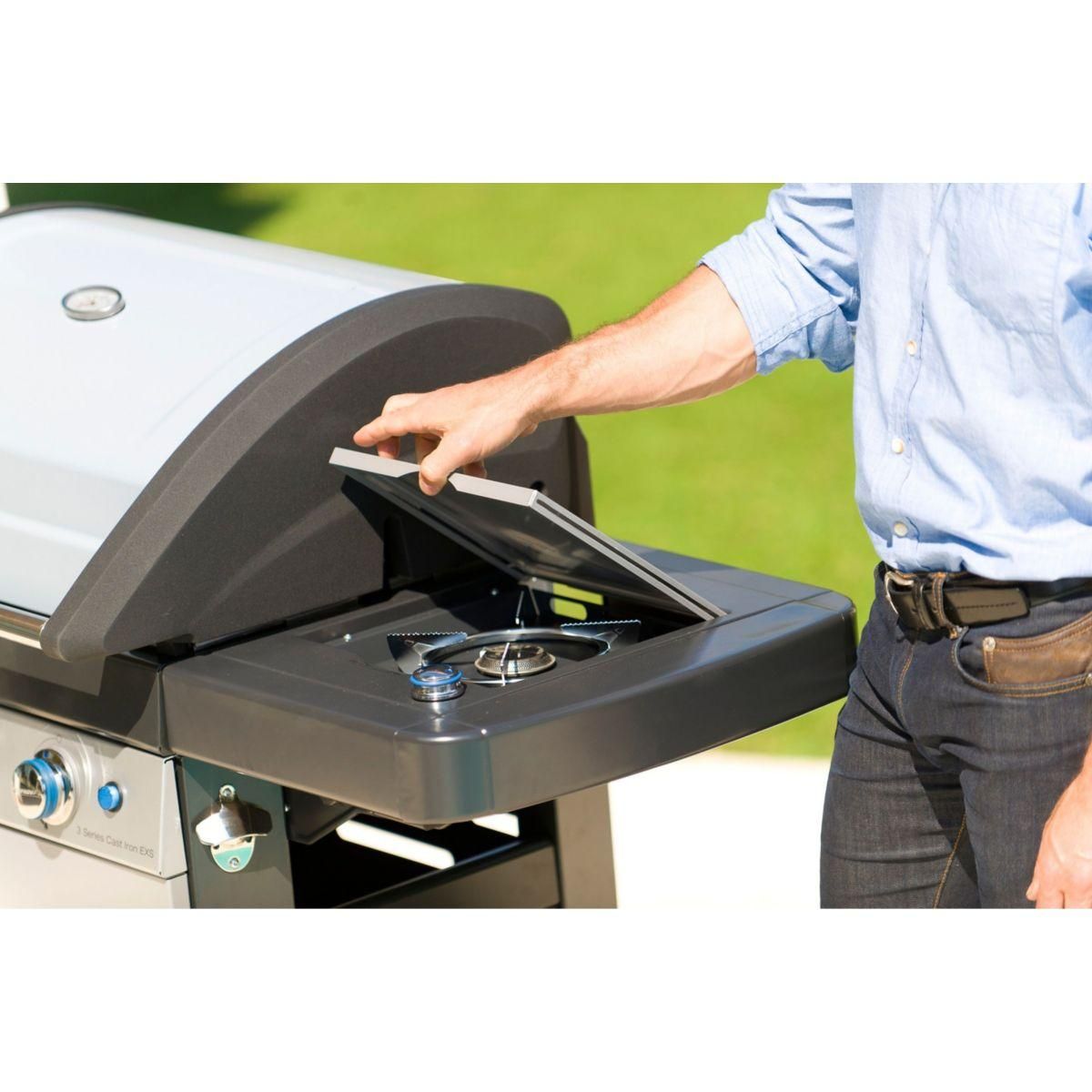 CAMPINGAZ Barbecue gaz 4 Séries Classic LXS inox noir 4 brûleurs sur chariot, 78x45 cm