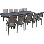 Habitat et Jardin Salon de jardin repas extensible  Lagos  - 200/320 x 105 x 76 cm - 10 chaises - Taupe