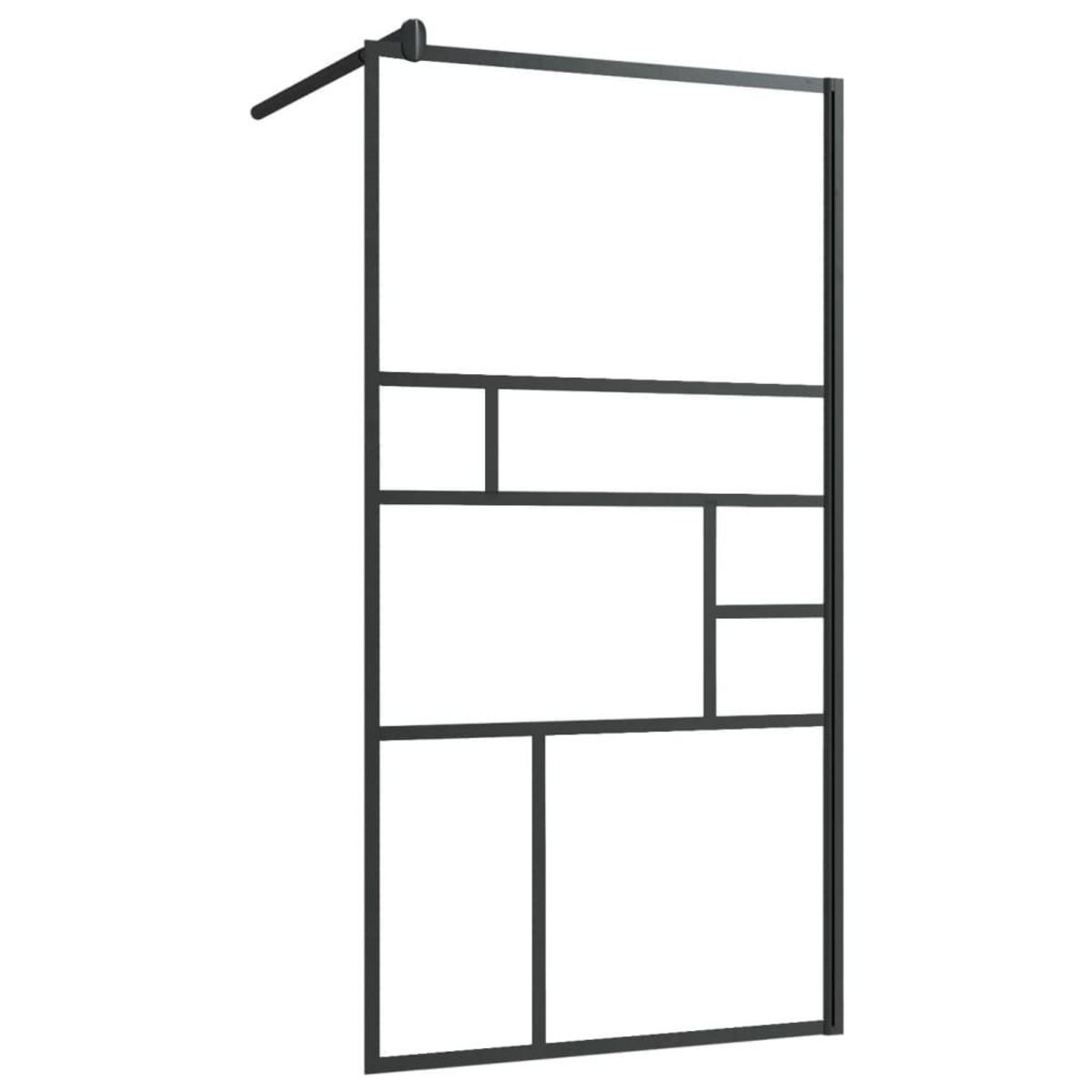 VIDAXL Paroi de douche avec etagere Noir 90x195 cm Verre ESG&Aluminium