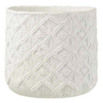 Paris Prix Cache-Pot Déco en Ciment  Damier  33cm Blanc