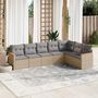 Voir la diapositive 1 : VIDAXL Salon de jardin avec coussins 7pcs melange beige resine tressee