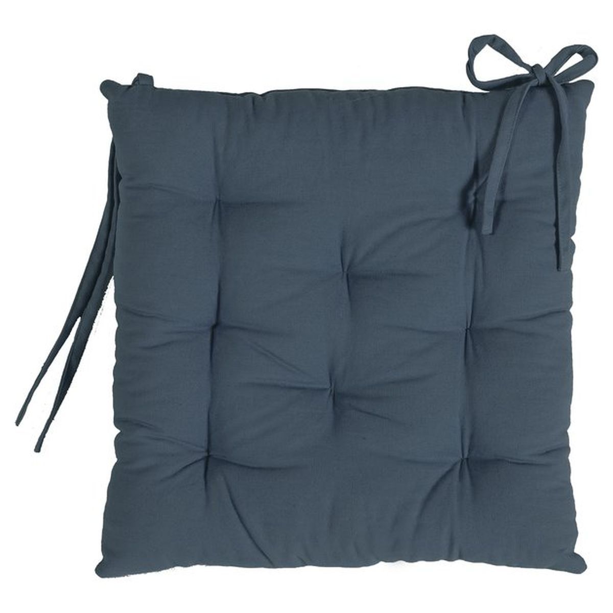 DECO AND CO Galette de chaise carrée unie en coton 