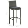 Voir la diapositive 6 : VIDAXL Ensemble de bar de jardin 5 pcs et coussins Resine tressee Gris