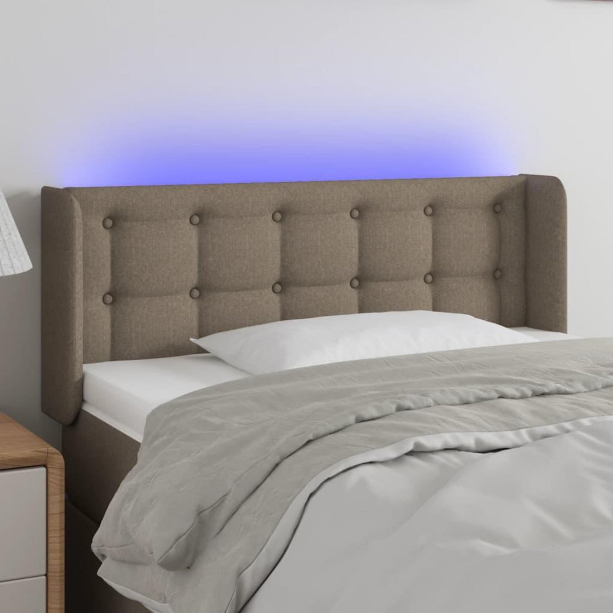 VIDAXL Tete de lit a LED Taupe 103x16x78/88 cm Tissu