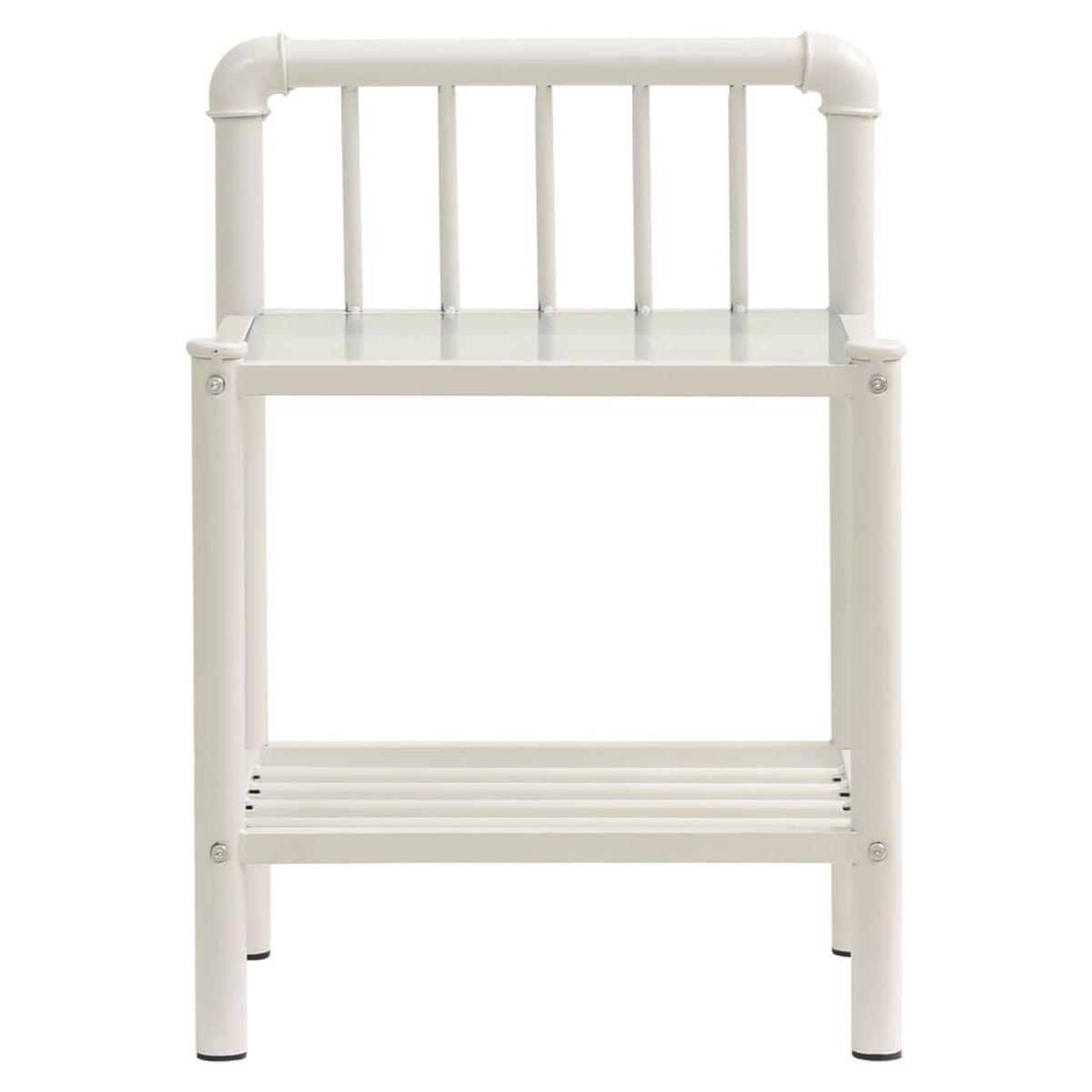 VIDAXL Tables de chevet 2 pcs Blanc et transparent Metal et verre