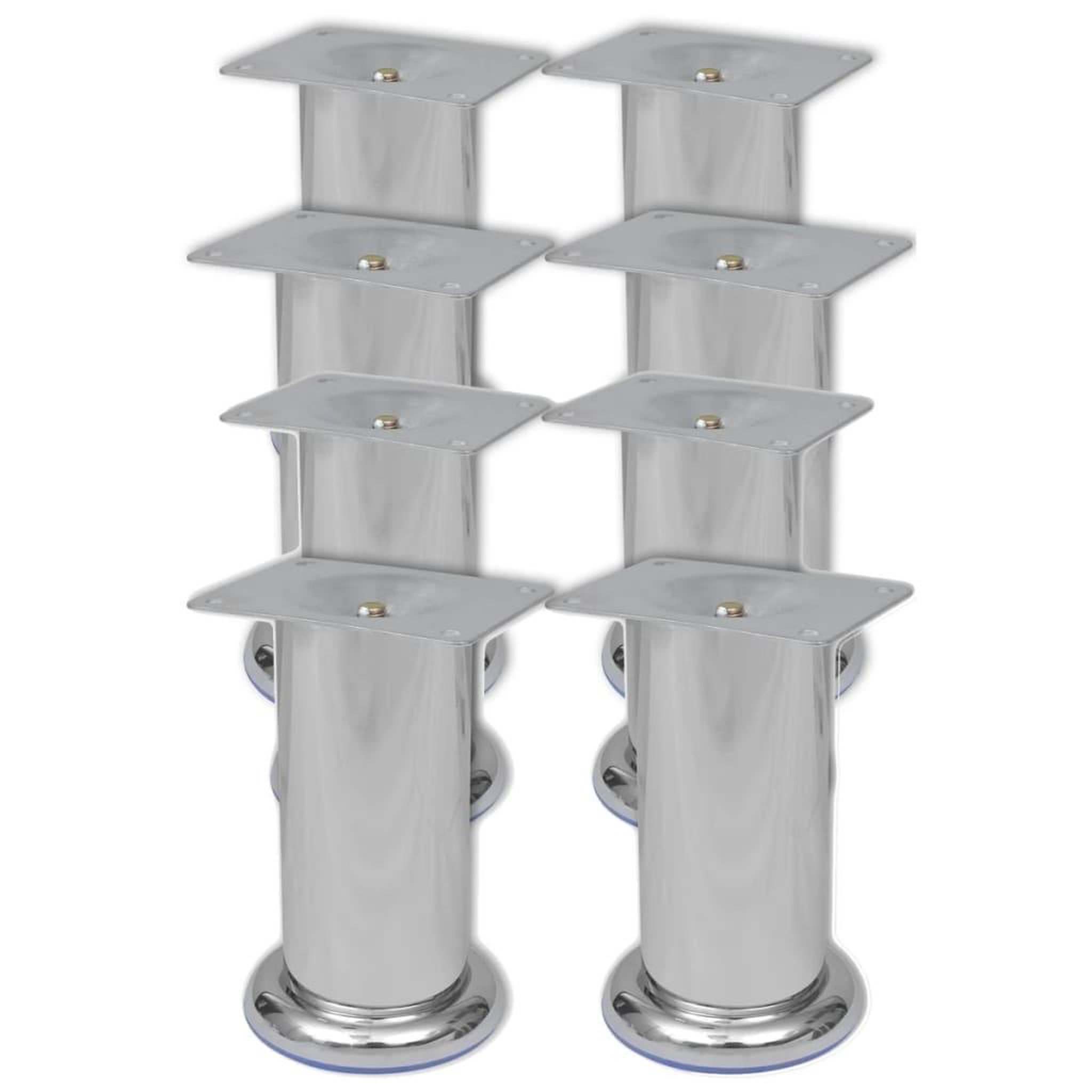 VIDAXL Pieds ronds de canape 8 pcs Chrome 120 mm