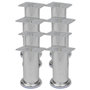 Voir la diapositive 1 : VIDAXL Pieds ronds de canape 8 pcs Chrome 120 mm