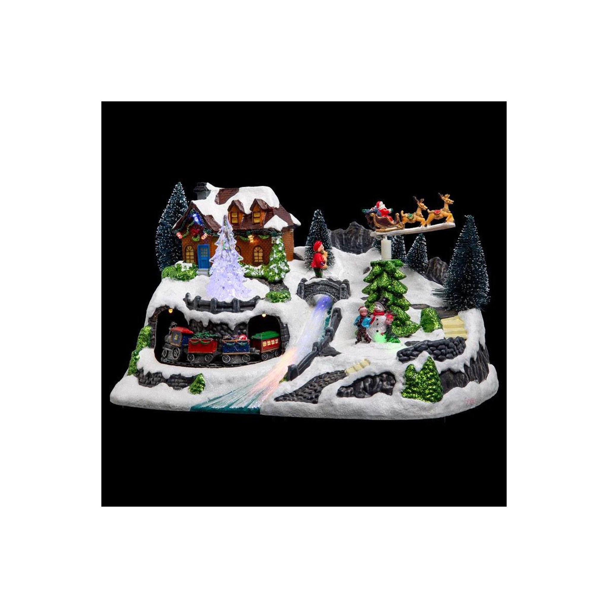 FEERIC LIGHT & CHRISTMAS Village de noël train  square  30cm multicolore
