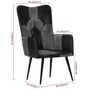 Voir la diapositive 6 : VIDAXL Chaise a oreilles Noir et gris Cuir veritable