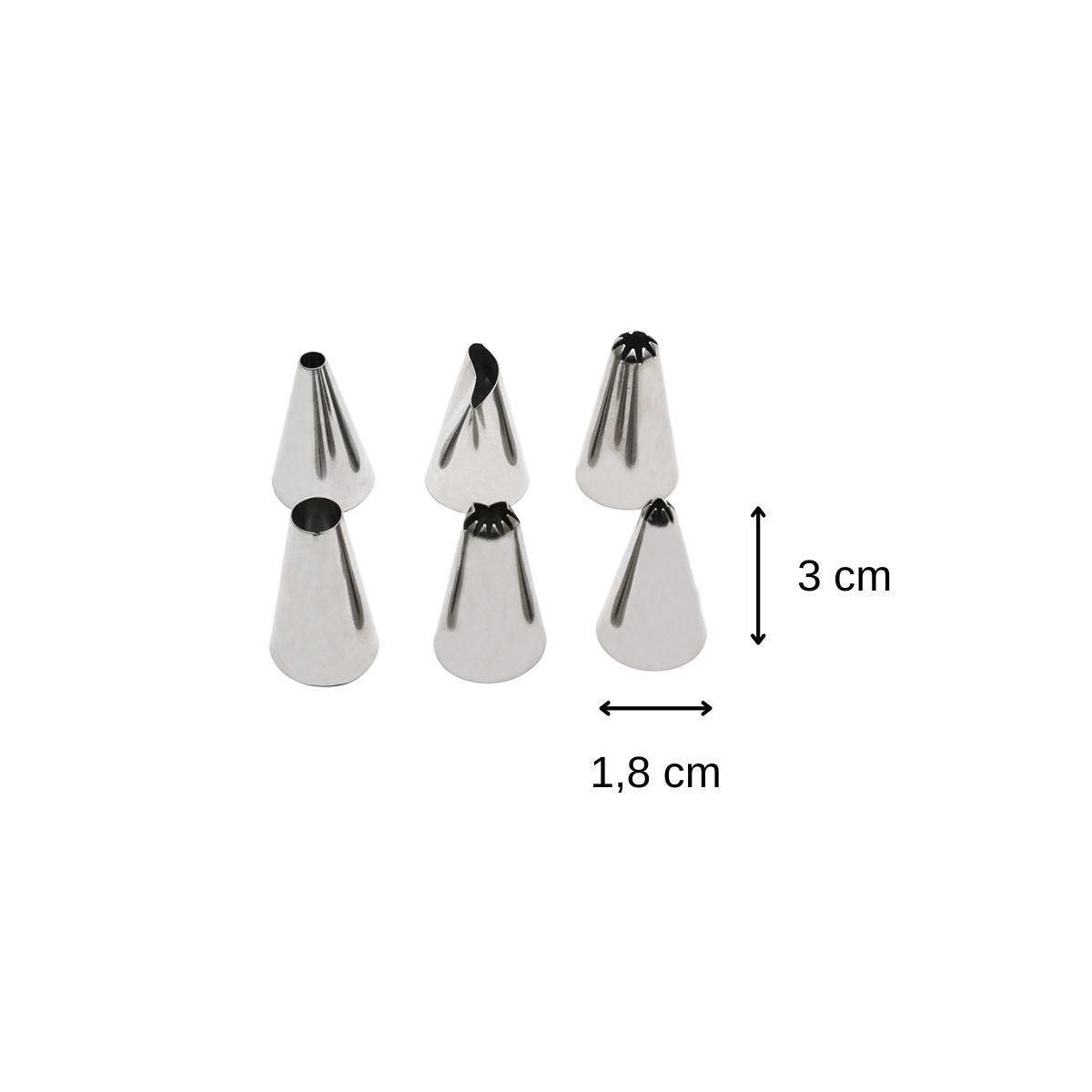 ZENKER Lot de 6 douilles à pâtisserie en inox petit modèle Zenker Smart Pastry