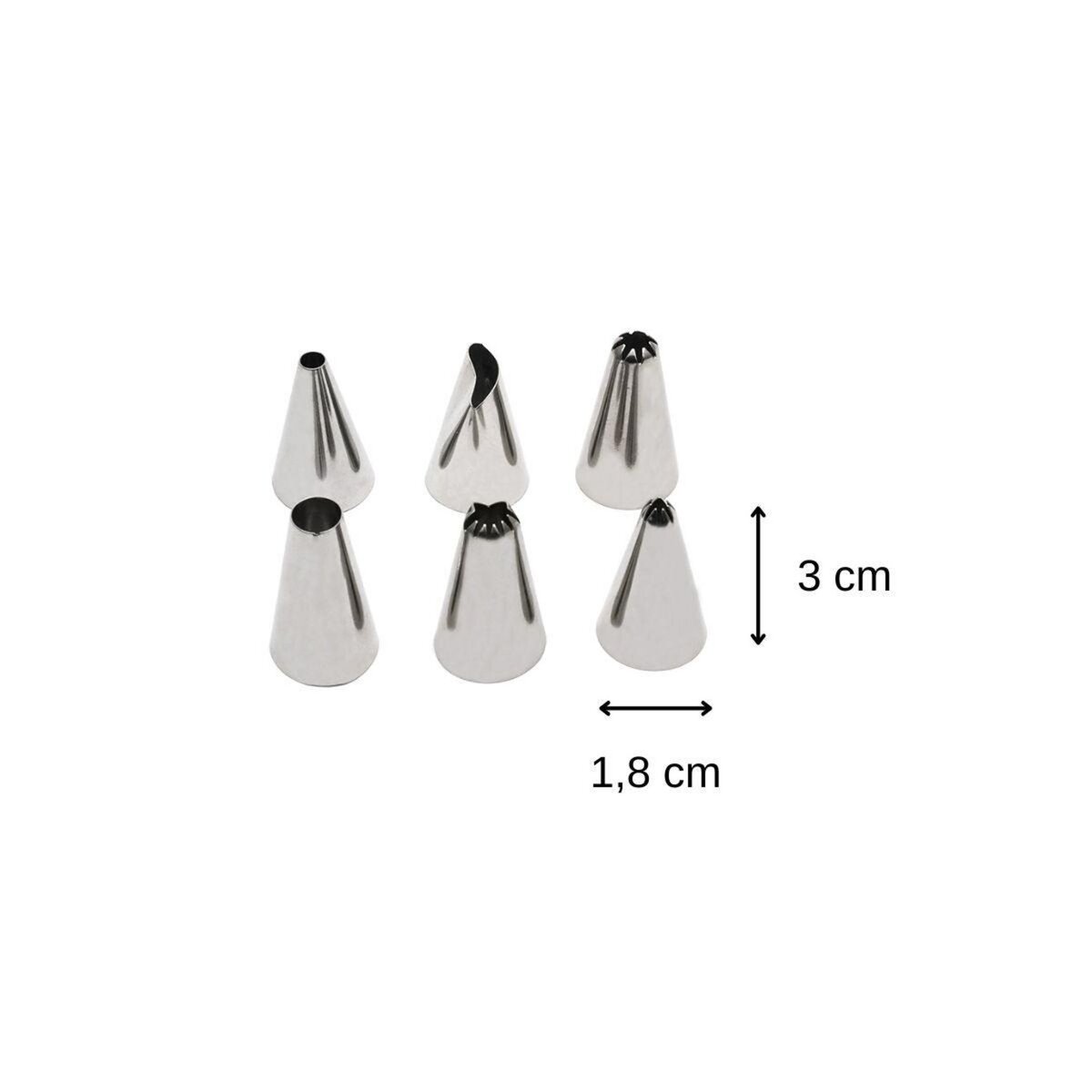ZENKER Lot de 6 douilles à pâtisserie en inox petit modèle Zenker Smart Pastry