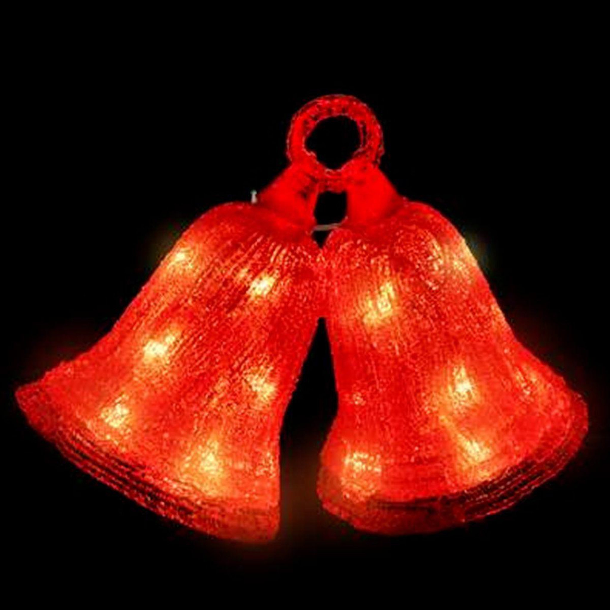 FEERIC LIGHT & CHRISTMAS Décoration lumineuse extérieur  cloches  27cm rouge